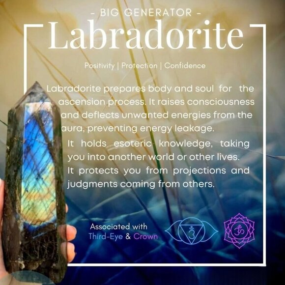 Labradorite ✦ Wire-Wrapped Heart Pendant ✦ Copper Design Crystal Necklace 3.3" N - Picture 11 of 12